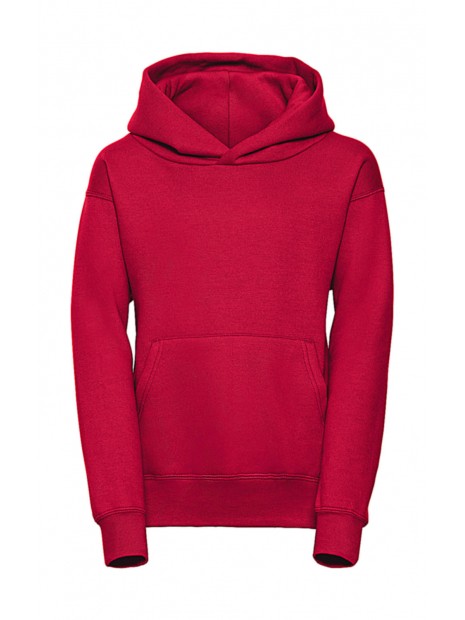 RUSSELL Children´s Hooded Sweatshirt rouge classique personnalisable