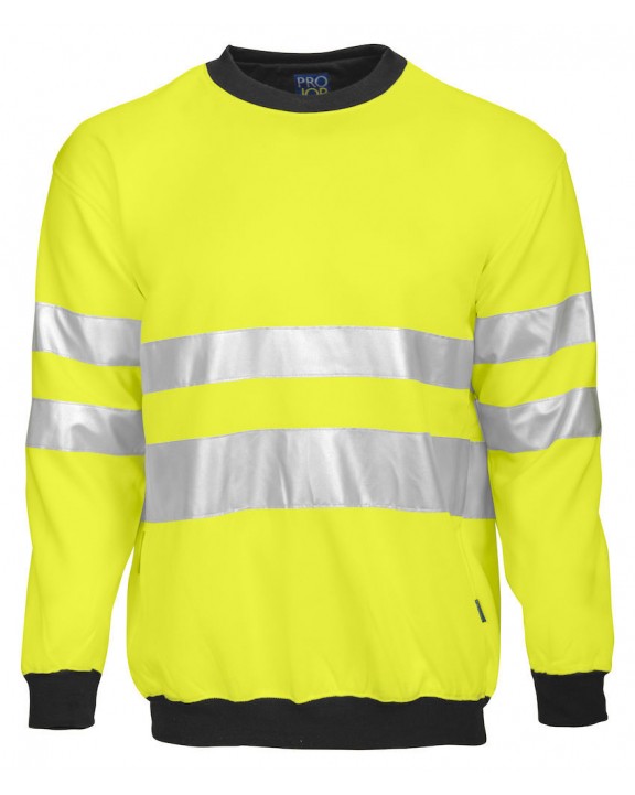 Sweater PROJOB 6101 SIGNALISATIESWEATER RONDE HALS EN ISO20471 KLASSE 3 voor bedrukking &amp; borduring