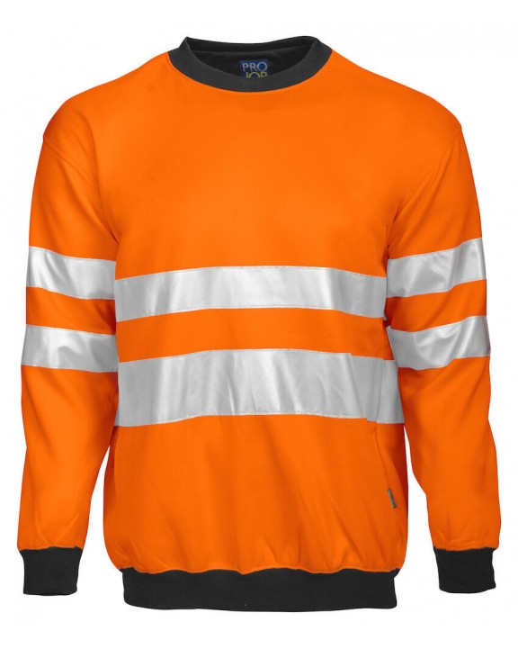 Sweater PROJOB 6101 SIGNALISATIESWEATER RONDE HALS EN ISO20471 KLASSE 3 voor bedrukking &amp; borduring