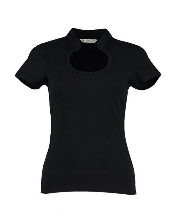 T-shirt KUSTOM KIT Regular Fit Keyhole Neck Top voor bedrukking & borduring