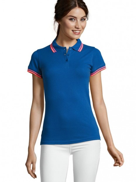 Polos à personnaliser SOL'S Pasadena Women royal blue/neon coral