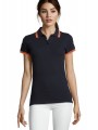 Polos à personnaliser SOL'S Pasadena Women french navy/neon orange