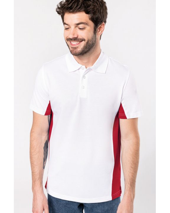 Poloshirt KARIBAN Zweifarbiges Kurzarm-Polohemd für Herren. Aus Baumwollpiqué personalisierbar