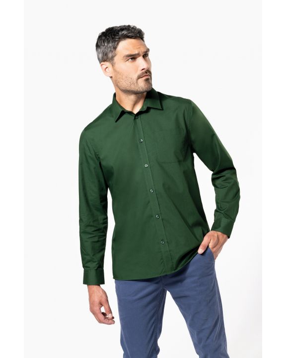 Hemd KARIBAN Overhemd in onderhoudsvriendelijk polykatoen-popeline heren voor bedrukking & borduring
