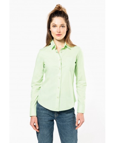 Hemd KARIBAN Overhemd in onderhoudsvriendelijk polykatoen-popeline dames voor bedrukking &amp; borduring