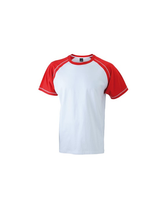 T-shirt personnalisable JAMES & NICHOLSON Tee-shirt bicolore homme
