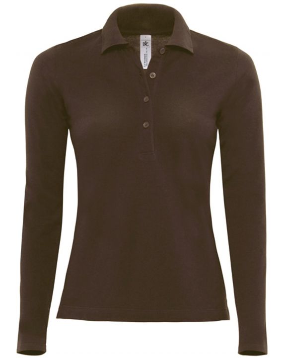 Poloshirt B&C Safran Pure LSL/women Polo voor bedrukking & borduring