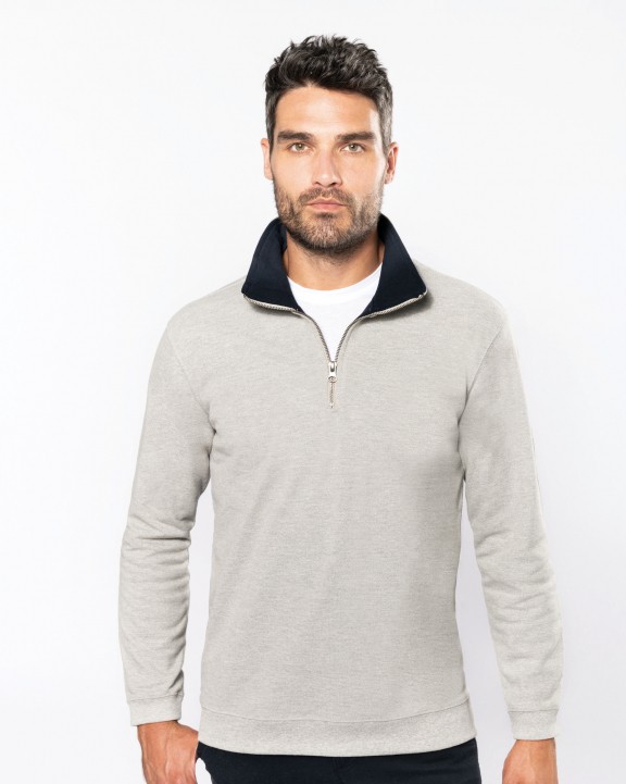 Sweater KARIBAN Trucker - Sweater met Ritskraag voor bedrukking &amp; borduring