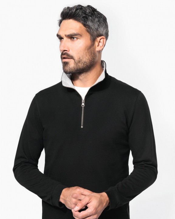 Sweater KARIBAN Trucker - Sweater met Ritskraag voor bedrukking &amp; borduring