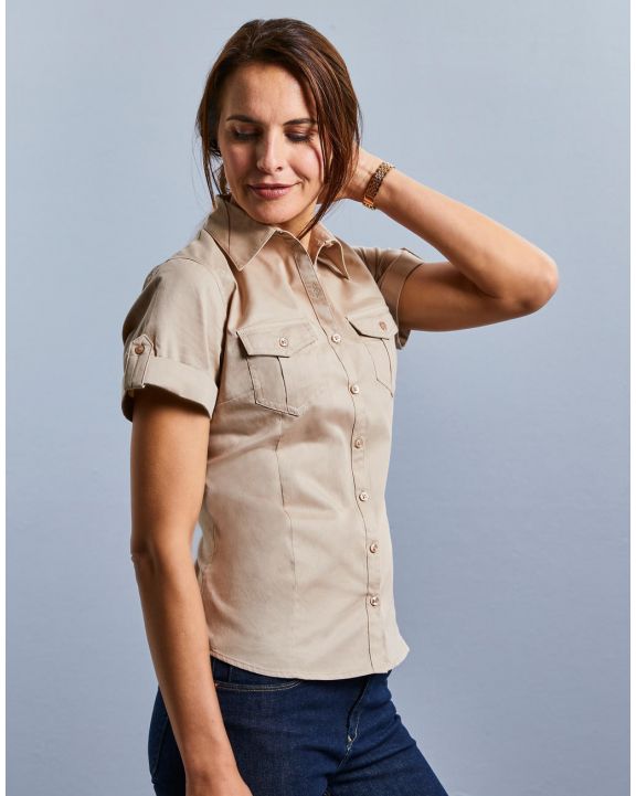 Chemise personnalisable RUSSELL Ladies' Roll Sleeve Shirt Short Sleeve
