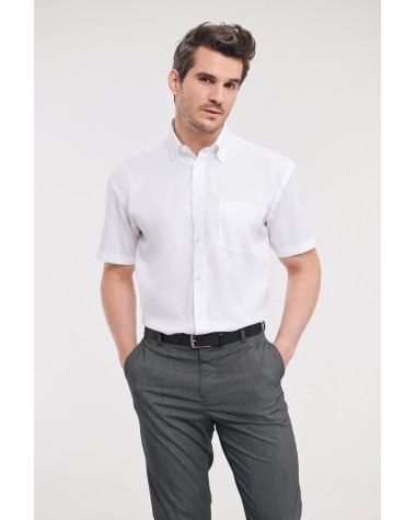 RUSSELL Men's Short Sleeve Ultimate Non-Iron Shirt Hemd personalisierbar