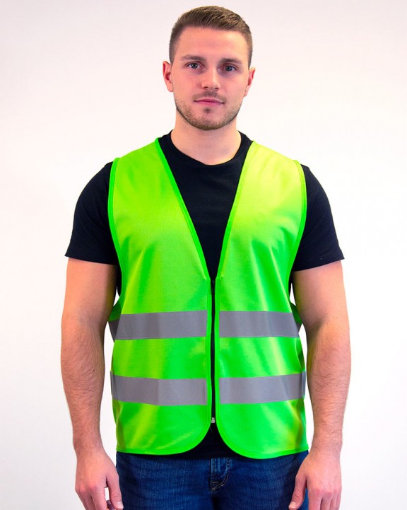 Gilet de sécurité personnalisable FLUOFLASH Safety jacket !! ZIPPER !!