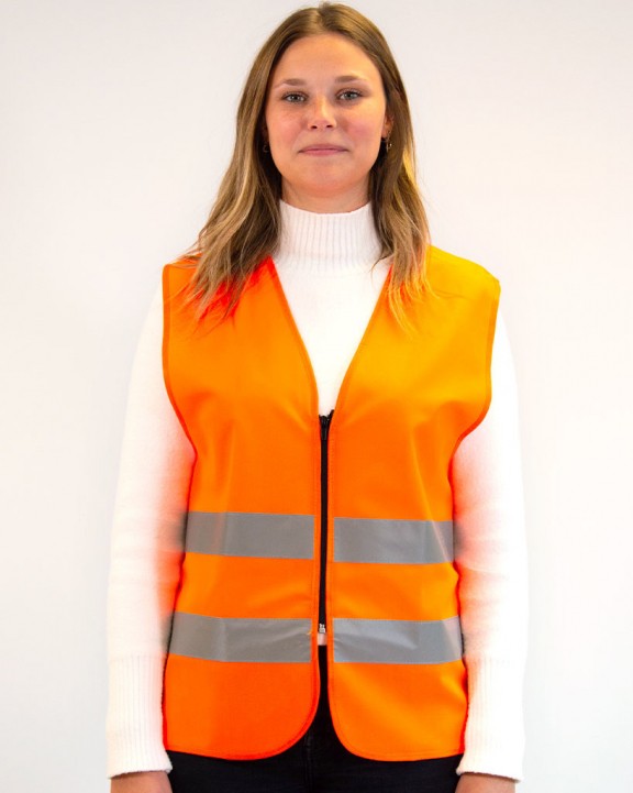 Fluohesje FLUOFLASH Safety jacket !! ZIPPER !! voor bedrukking &amp; borduring