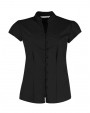 Hemd KUSTOM KIT Women's Tailored Fit Mandarin Collar Blouse SSL voor bedrukking &amp; borduring