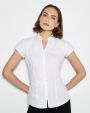 Hemd KUSTOM KIT Women's Tailored Fit Mandarin Collar Blouse SSL voor bedrukking &amp; borduring