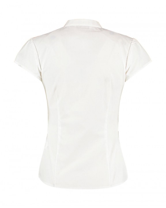Hemd KUSTOM KIT Women's Tailored Fit Mandarin Collar Blouse SSL voor bedrukking &amp; borduring