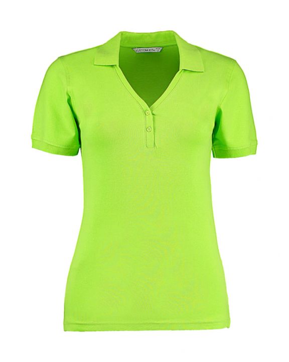 Poloshirt KUSTOM KIT Women's Regular Fit Comfortec® V Neck Polo voor bedrukking & borduring