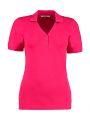 KUSTOM KIT Women's Regular Fit Comfortec® V Neck Polo Poloshirt personalisierbar