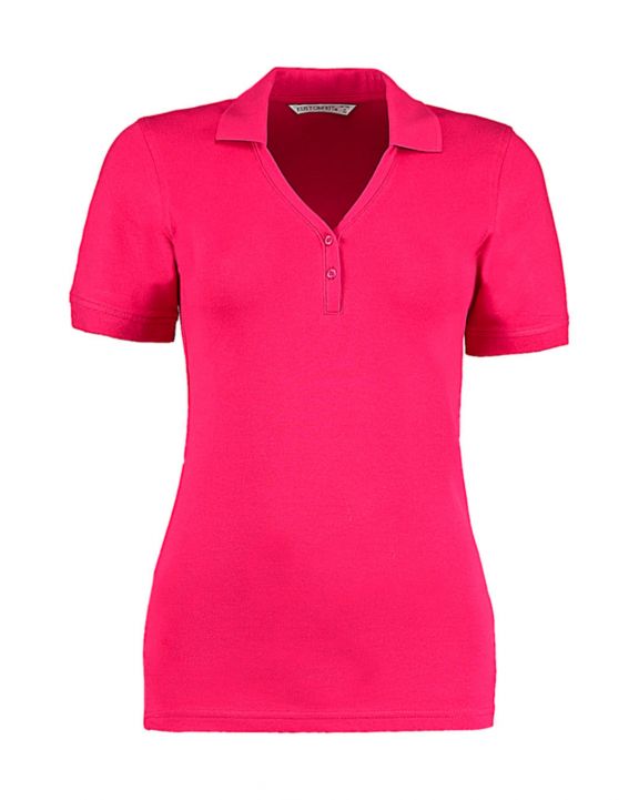Poloshirt KUSTOM KIT Women's Regular Fit Comfortec® V Neck Polo personalisierbar