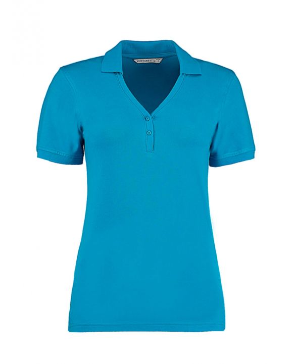 Poloshirt KUSTOM KIT Women's Regular Fit Comfortec® V Neck Polo personalisierbar