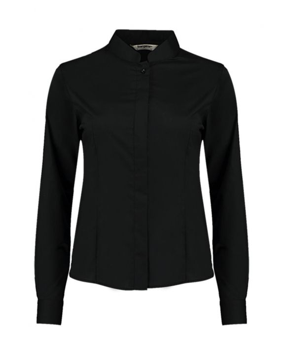 Hemd KUSTOM KIT Women's Tailored Fit Mandarin Collar Shirt voor bedrukking & borduring