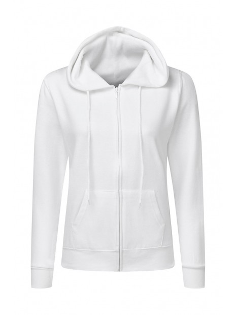 SG CLOTHING Hooded Full Zip Women blanc personnalisable