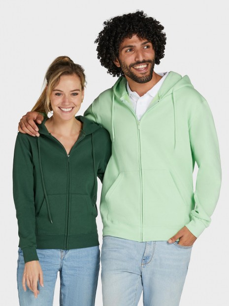 Sweat-shirts à personnaliser SG CLOTHING Hooded Full Zip Women vert bouteille