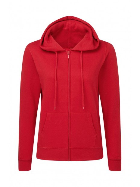 SG CLOTHING Hooded Full Zip Women rouge personnalisable
