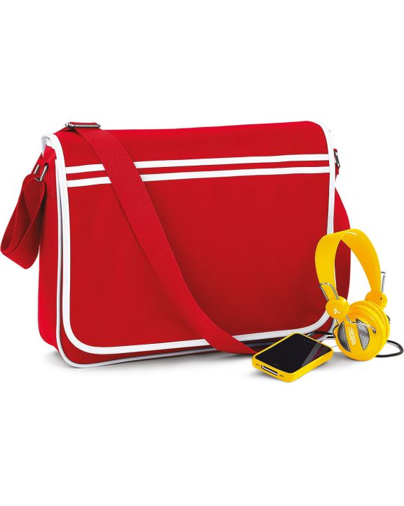Tasche BAG BASE Messengertasche im Retro-Look personalisierbar
