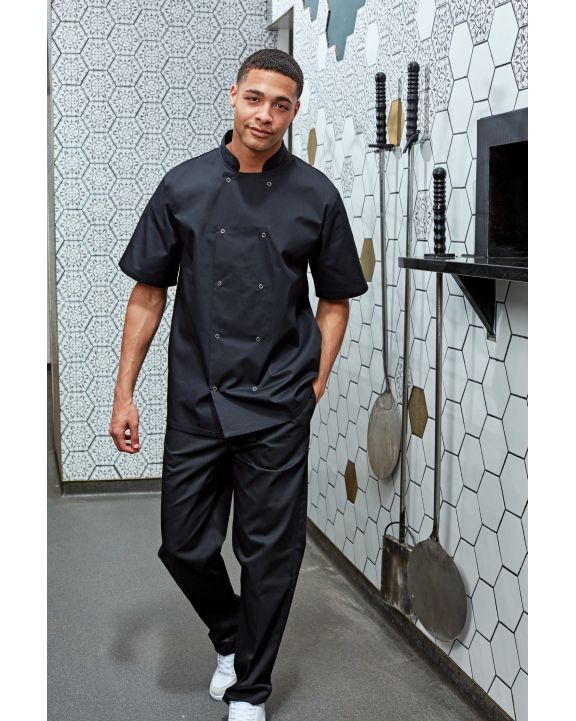Jas PREMIER Studded Front Short Sleeve Chef's Jacket voor bedrukking & borduring