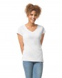 T-shirt GILDAN Softstyle® Fitted Ladies' V-neck T-shirt voor bedrukking &amp; borduring