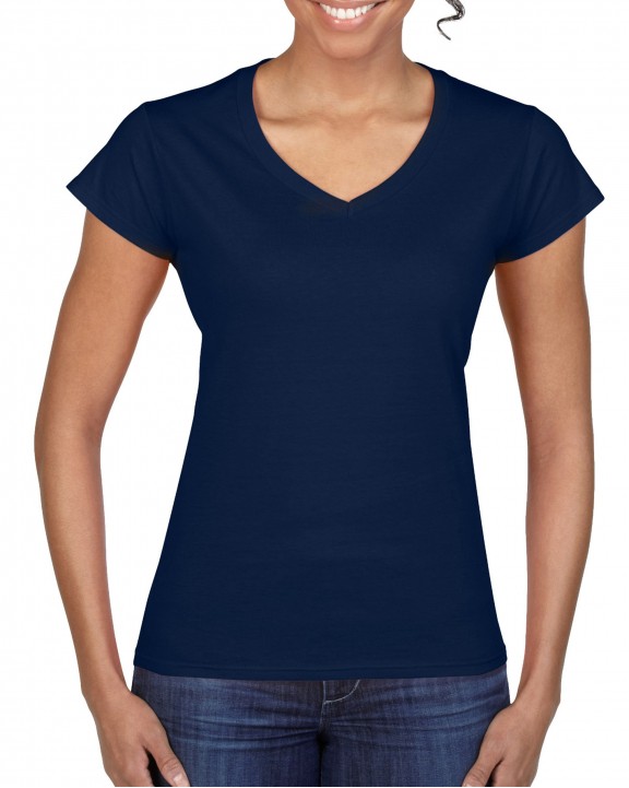 T-shirt GILDAN Softstyle® Fitted Ladies' V-neck T-shirt voor bedrukking &amp; borduring