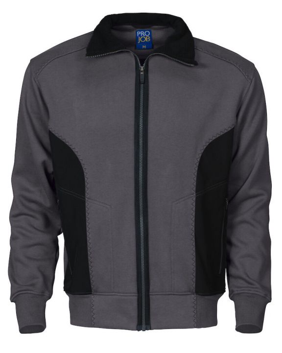 Sweater PROJOB 2121 SWEATER LANGE RITS voor bedrukking & borduring