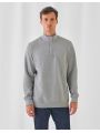 Sweater B&C ID.004 Cotton Rich 1/4 Zip Sweat voor bedrukking &amp; borduring