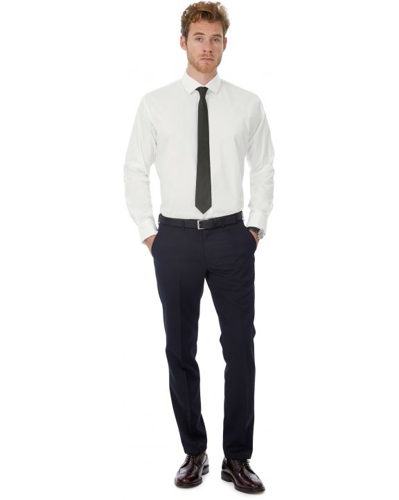 Hemd B&C Herren-Langarmhemd mit Stretch „Black Tie“ personalisierbar