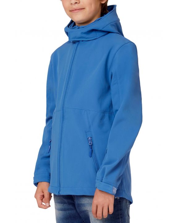 Softshell B&C Kids' hooded softshell jacket voor bedrukking & borduring